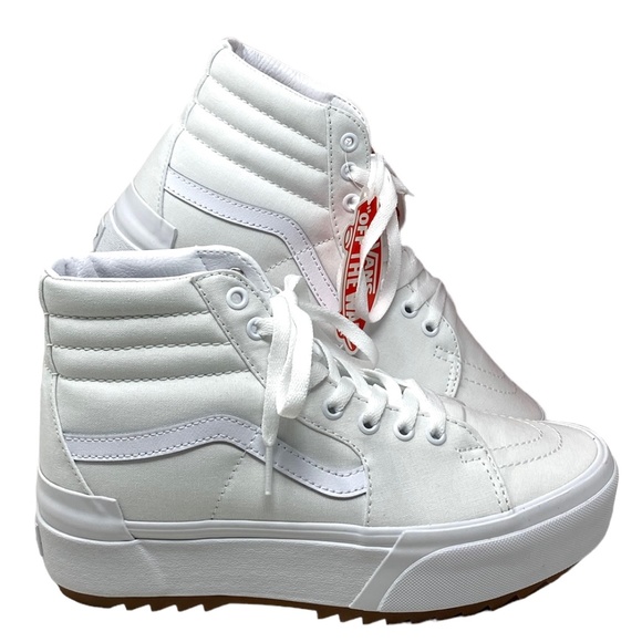 Vans Shoes - VANS Sk8-Hi Stacked Sneakers Women Size Platform Shoes White Canvas VN0A4BTWL5L